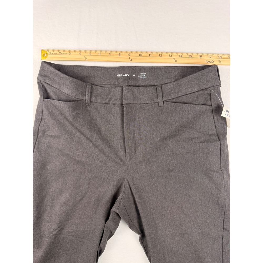 Old Navy Womens Pixie High Rise Ankle Pants Charcoal Gray Heather 737471-00-1 16 - Picture 3 of 8